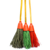 Метла пластиковая круглая с черенком 