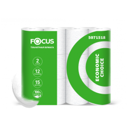 Туалетная бумага FOCUS Economic Choice, 12 шт/уп
