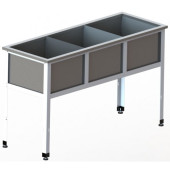 Ванна моечная Оптима, трехсекционнная