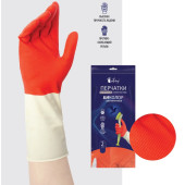 Перчатки хозяйственные Libry белый+красный , 1 пара