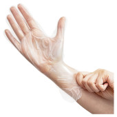 Перчатки TPE (термопластэластомер) прозрачные, 100 пар/уп